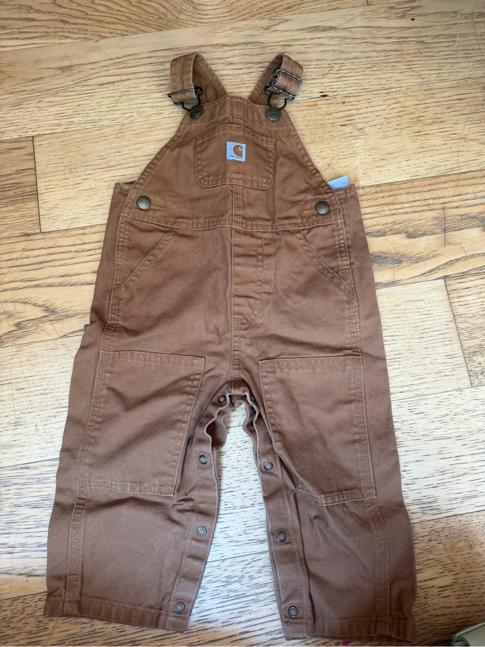 Carhartt Tan Kids Canvas Overalls with Front Pocket